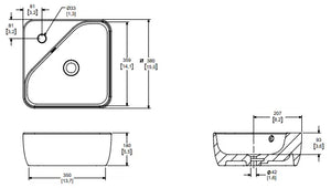 Lavabo cuadrado de sobreponer Anni Helvex