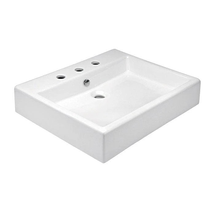 Lavabo rectangular Lucerna de 3 perforaciones para sobreponer Helvex