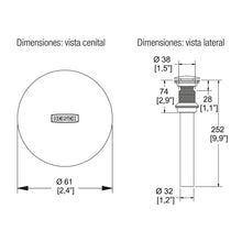 Cargar imagen en el visor de la galería, Contra con rebosadero y sistema push para lavabo Helvex
