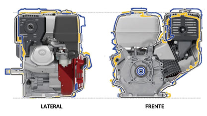 Motor a gasolina mono cilíndrico Honda GX430 de 13.1 HP