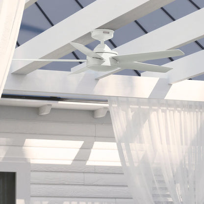Ventilador de techo Hunter Tidal Ridge blanco para exteriores de 52"
