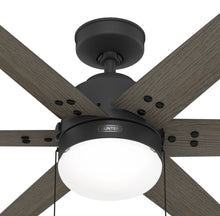 Ventilador de techo HUNTER SPOKANE negro mate con luz led de 44 pulgadas