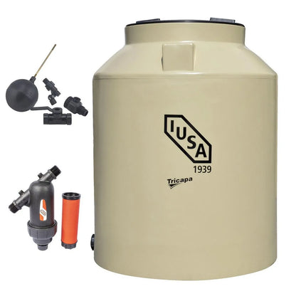 Tinaco tricapa IUSA beige de 1100 litros con accesorios