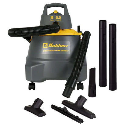 Aspiradora Contractor WD-9 C212 Koblenz para seco y mojado con funcion de inflado y sopleteado 9 gal 5.5 hp