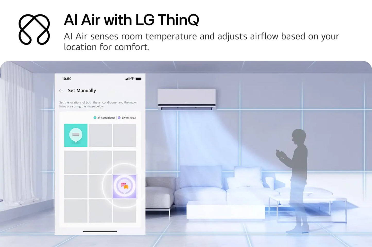 LG Aire acondicionado DUALCOOL AI AIR frío y calor 1.5 toneladas 220V