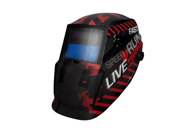 Careta electrónica para soldar Lincoln Pits 9-13 negro y rojo