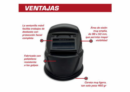 LINCOLN Careta sombra #12 con ventanilla flip up