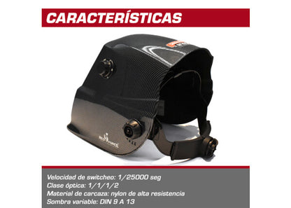 Careta electrónica Professional Cube 9-13 negro