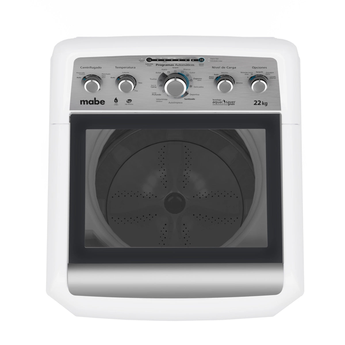 Lavadora automática Mabe aqua saver de 22 kg blanca con sanitizado