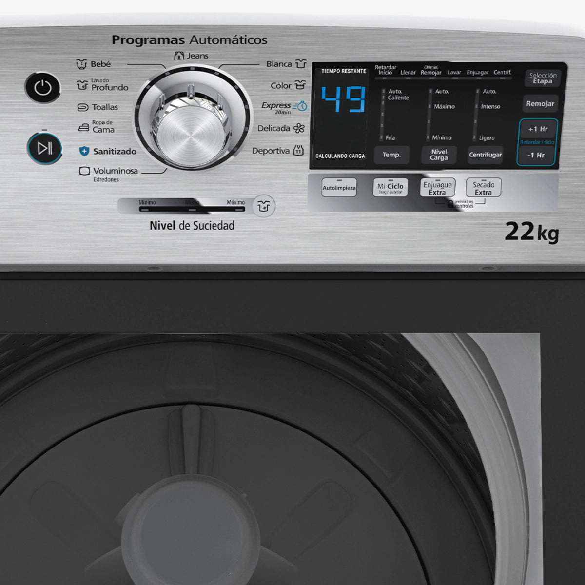 Lavadora automática Mabe aqua saver de 22 kg blanca con sanitizado