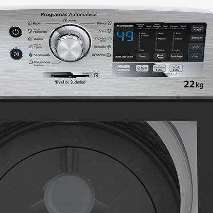 Lavadora automática Mabe aqua saver de 22 kg blanca con sanitizado