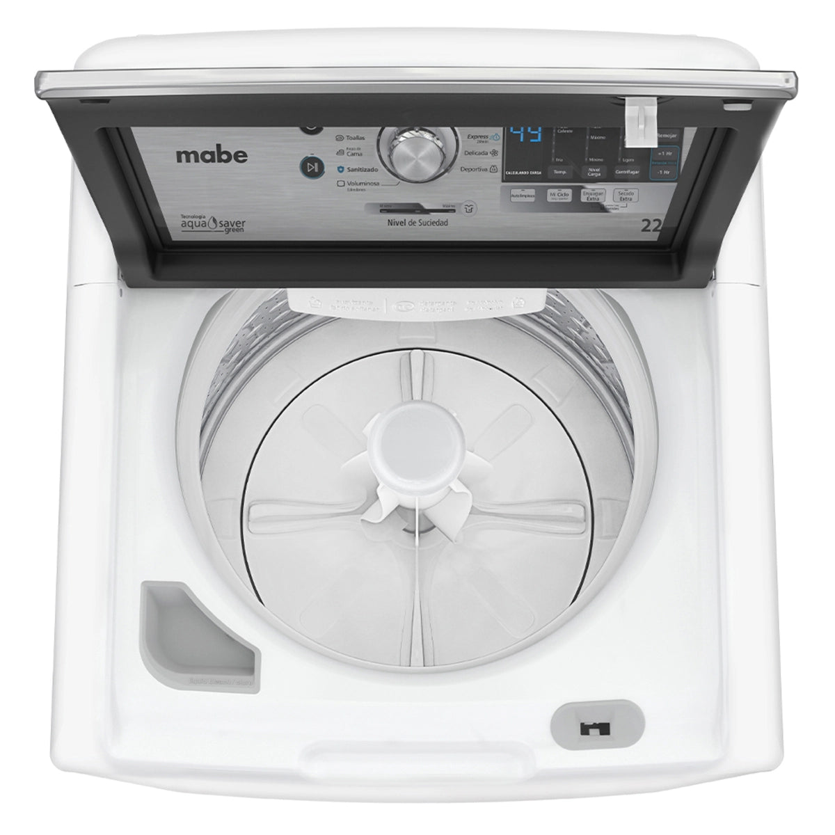 Lavadora automática Mabe aqua saver de 22 kg blanca con sanitizado