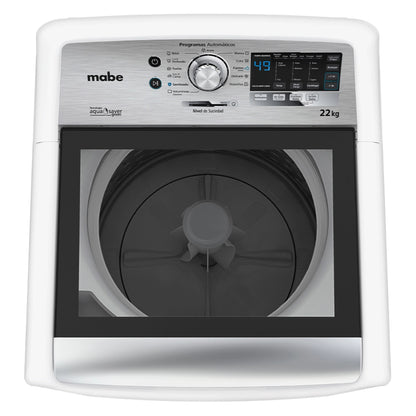Lavadora automática Mabe aqua saver de 22 kg blanca con sanitizado