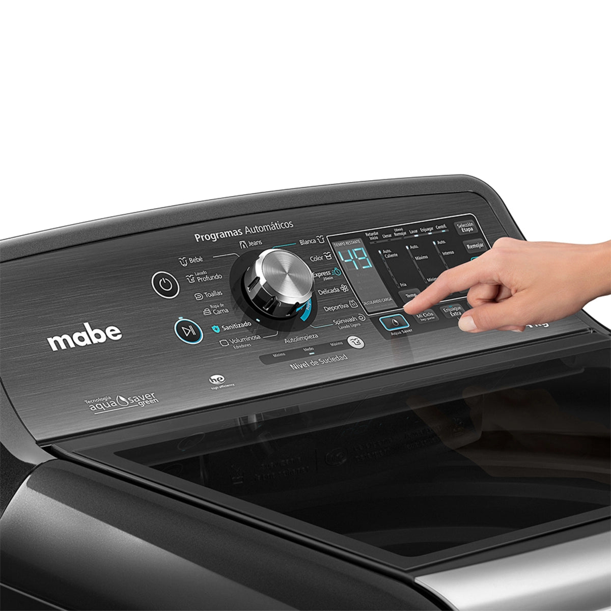 Lavadora aqua saver capacidad 22 kg con sanitizado Mabe