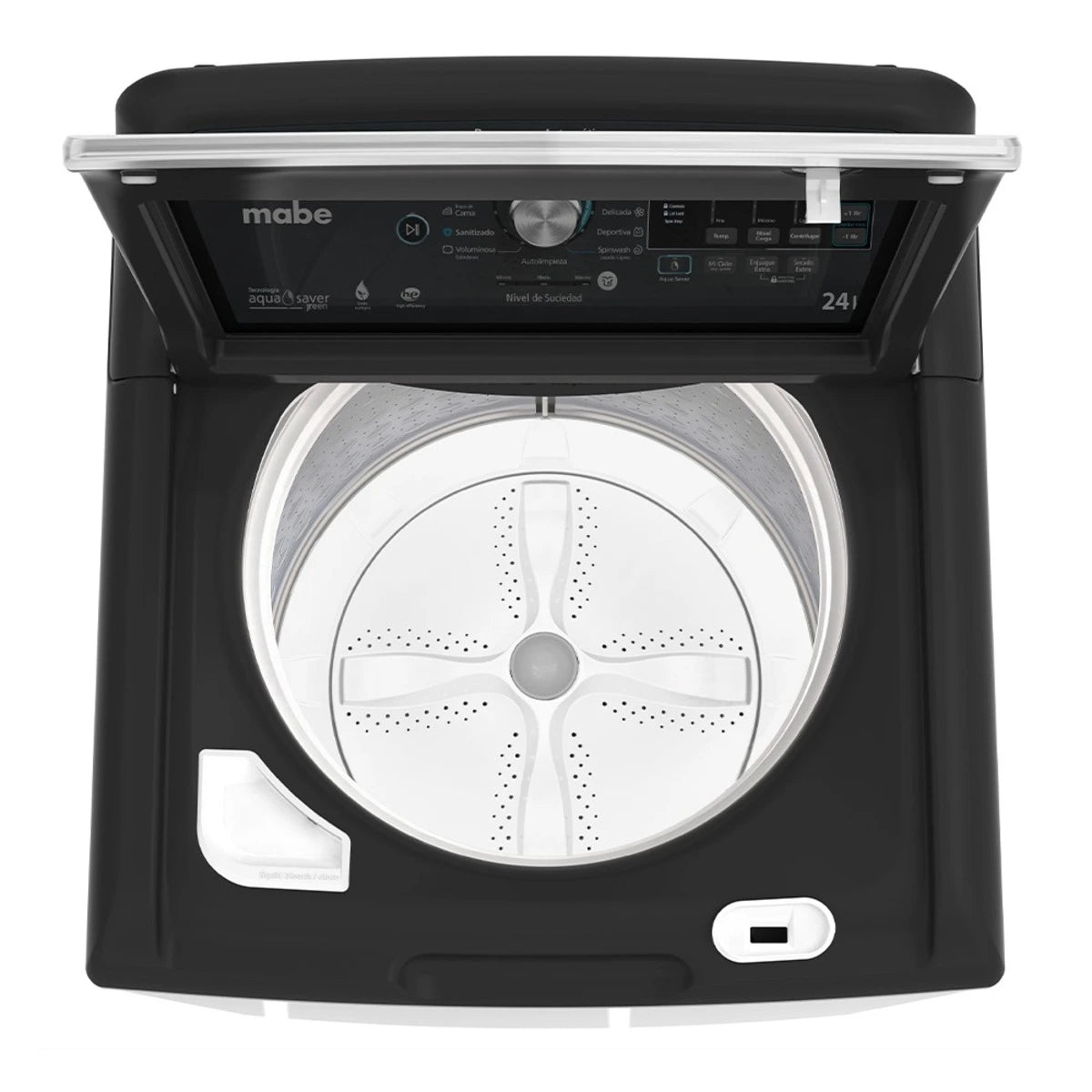 Lavadora automática Mabe aqua saver de 24 kg diamond Gray con sanitizado
