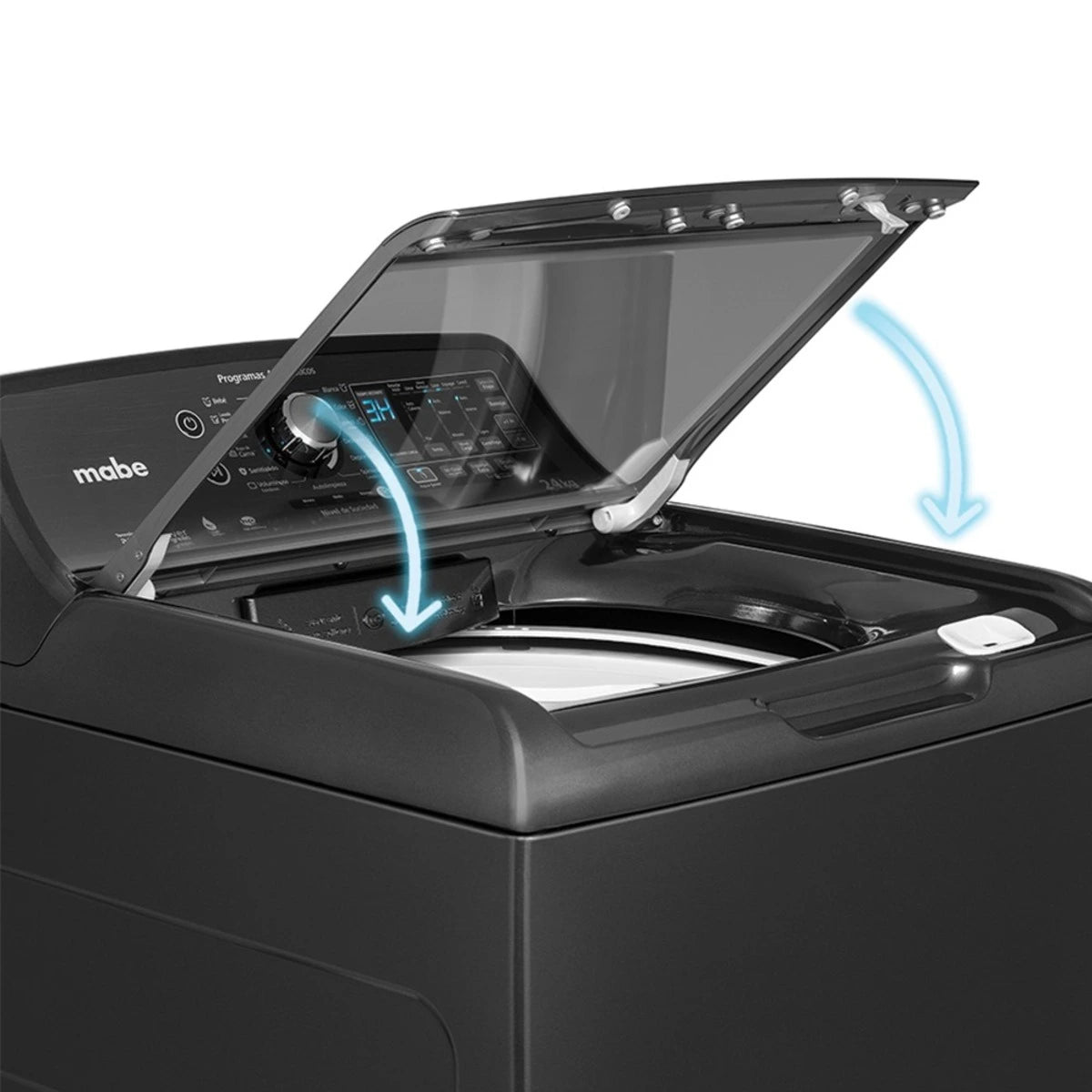 Lavadora automática Mabe aqua saver de 24 kg diamond Gray con sanitizado