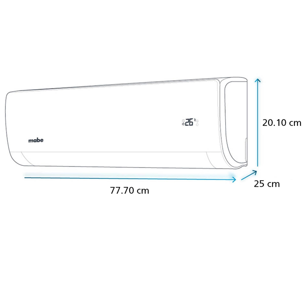 Aire acondicionado mini split inverter blanco MABE frío y calor 110V 1 tonelada 12,000 btu