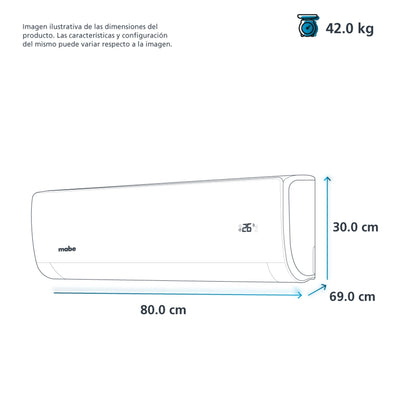 Aire acondicionado mini split blanco MABE frío y calor 220V 2 toneladas 24000 btu