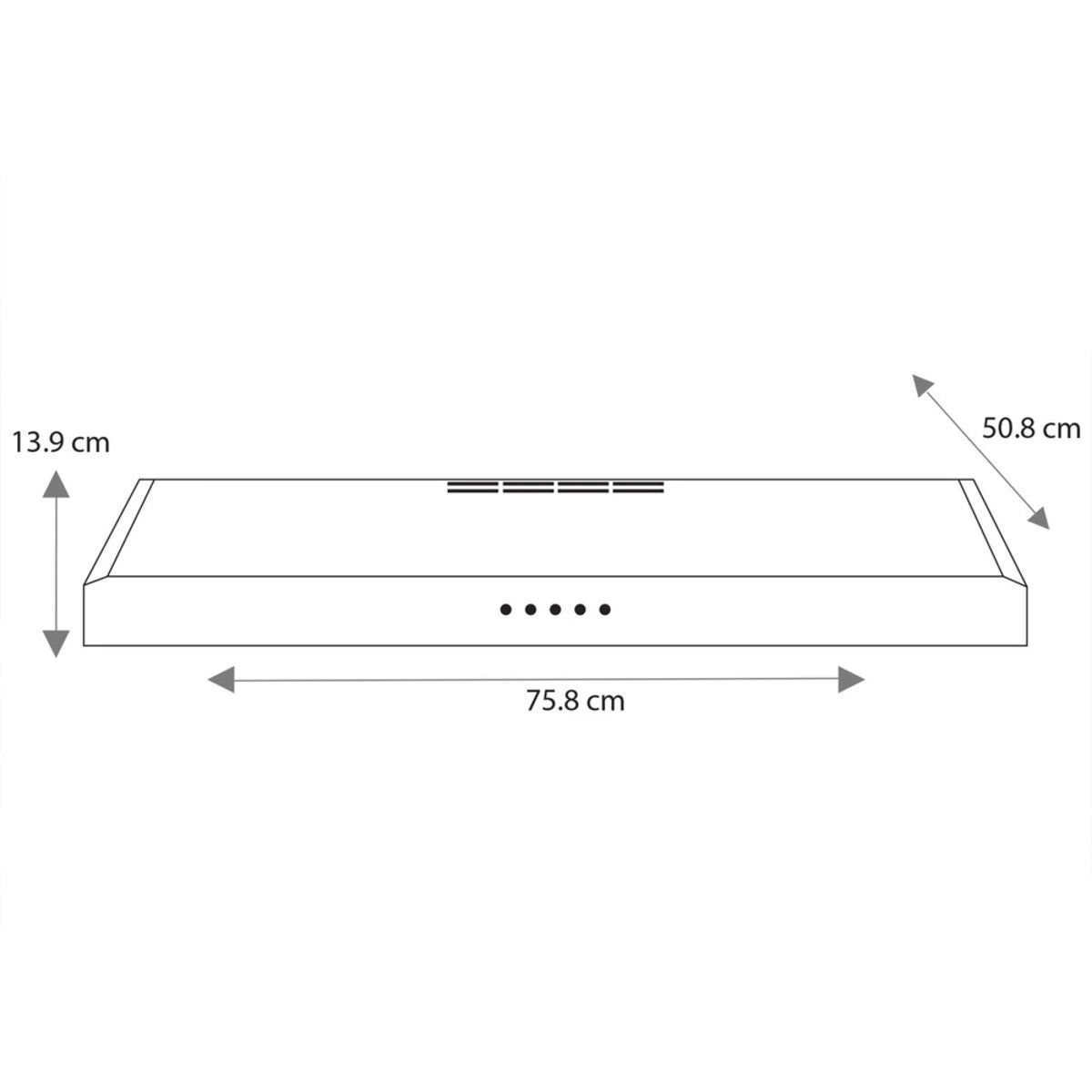 MABE Campana de pared negro de 76 cm CMPU761NX0