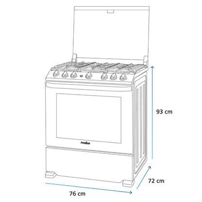 Estufa de piso MABE Black Slate de 76 cm