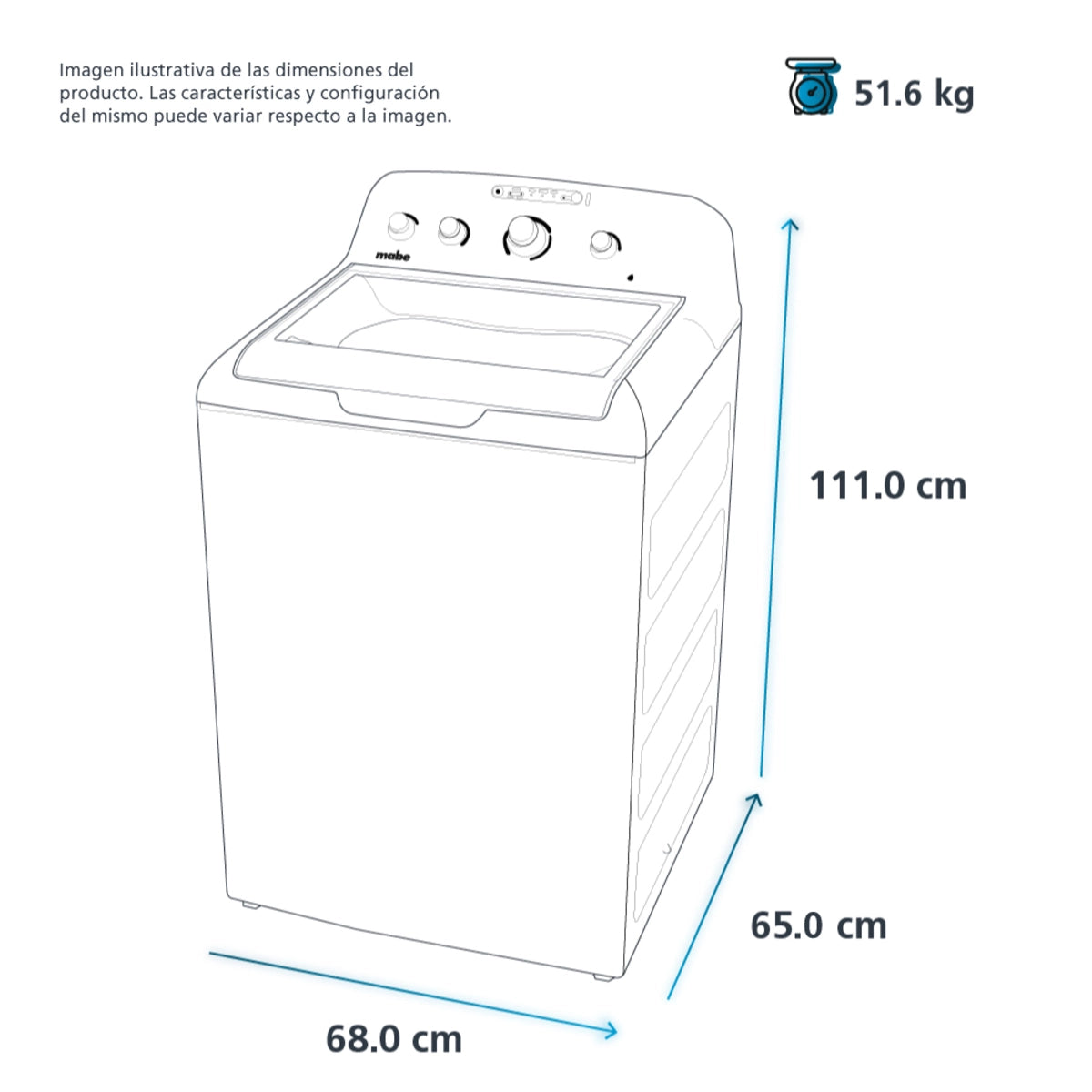 Lavadora automática MABE Aqua Saver Green 20 kg blanca