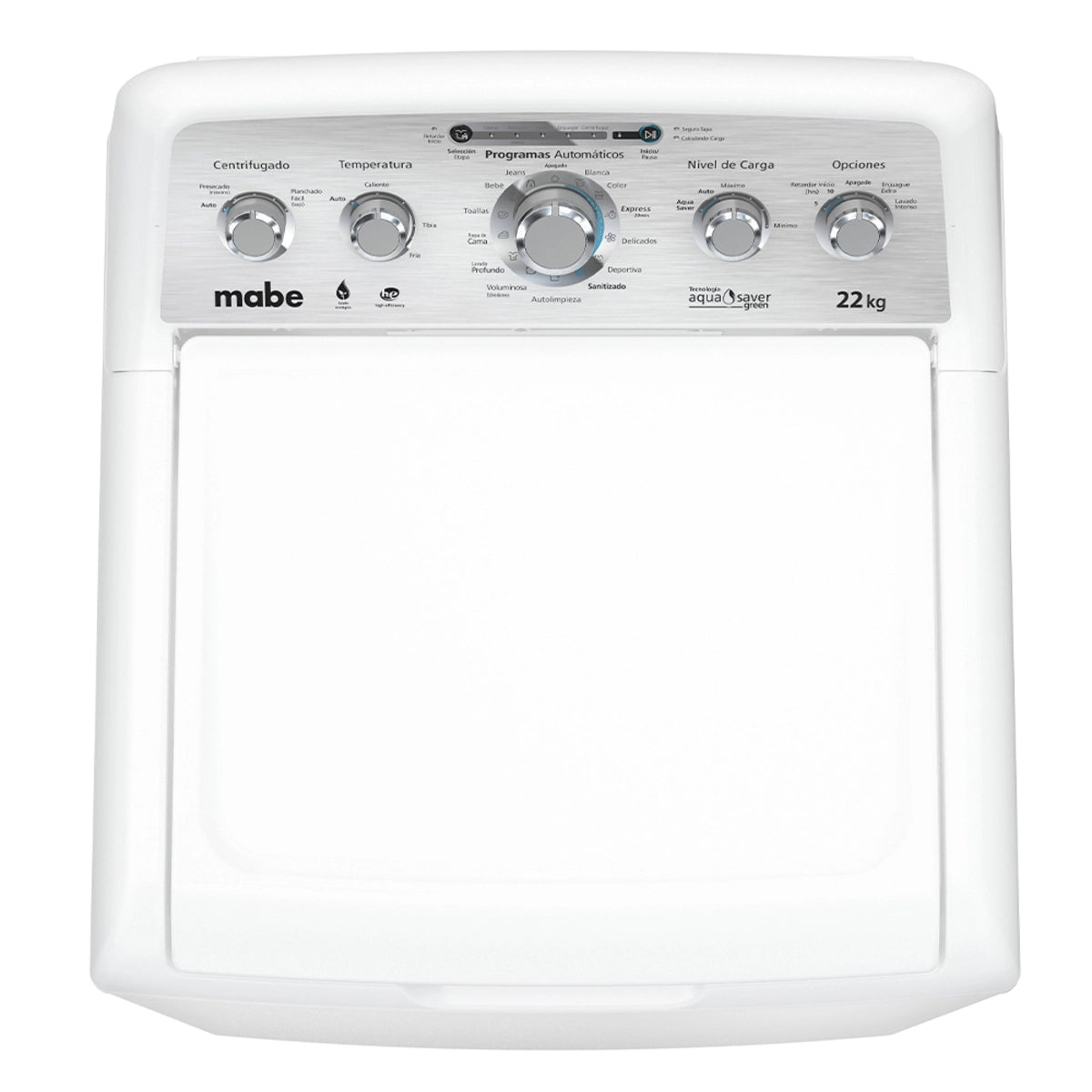 Lavadora MABE aqua saver green blanca 22 kg
