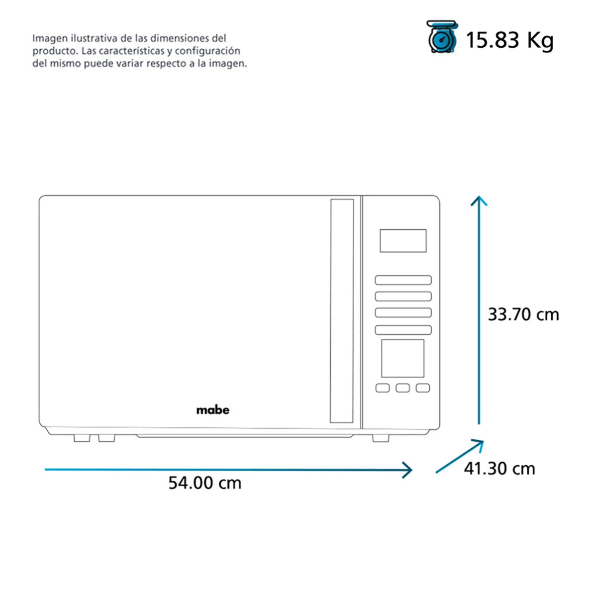 MABE Horno de microondas 43L 120V gris