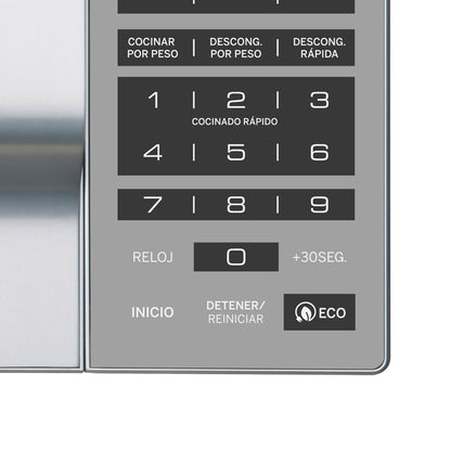 Microondas Mabe 0.9 cuft color espejo con función ECO