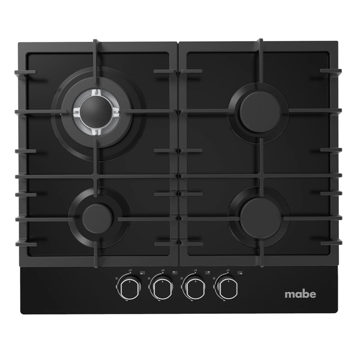 Parrilla MABE CMG6018V1 de 60 cm con 4 quemadores color vidrio negro