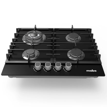 Parrilla MABE CMG6018V1 de 60 cm con 4 quemadores color vidrio negro