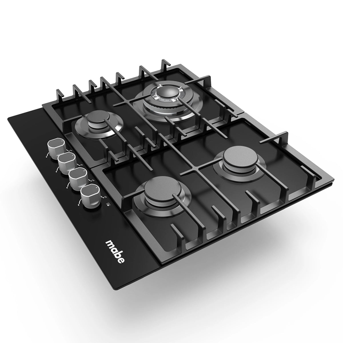 Parrilla MABE CMG6018V1 de 60 cm con 4 quemadores color vidrio negro