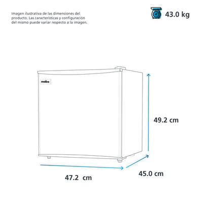 MABE Frigobar manual inoxidable RMF0260XMXX3 de 45L