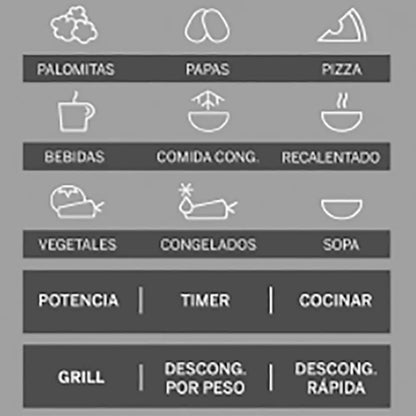 Microondas GE Appliances con función grill y eco 1.4 cuft espejo