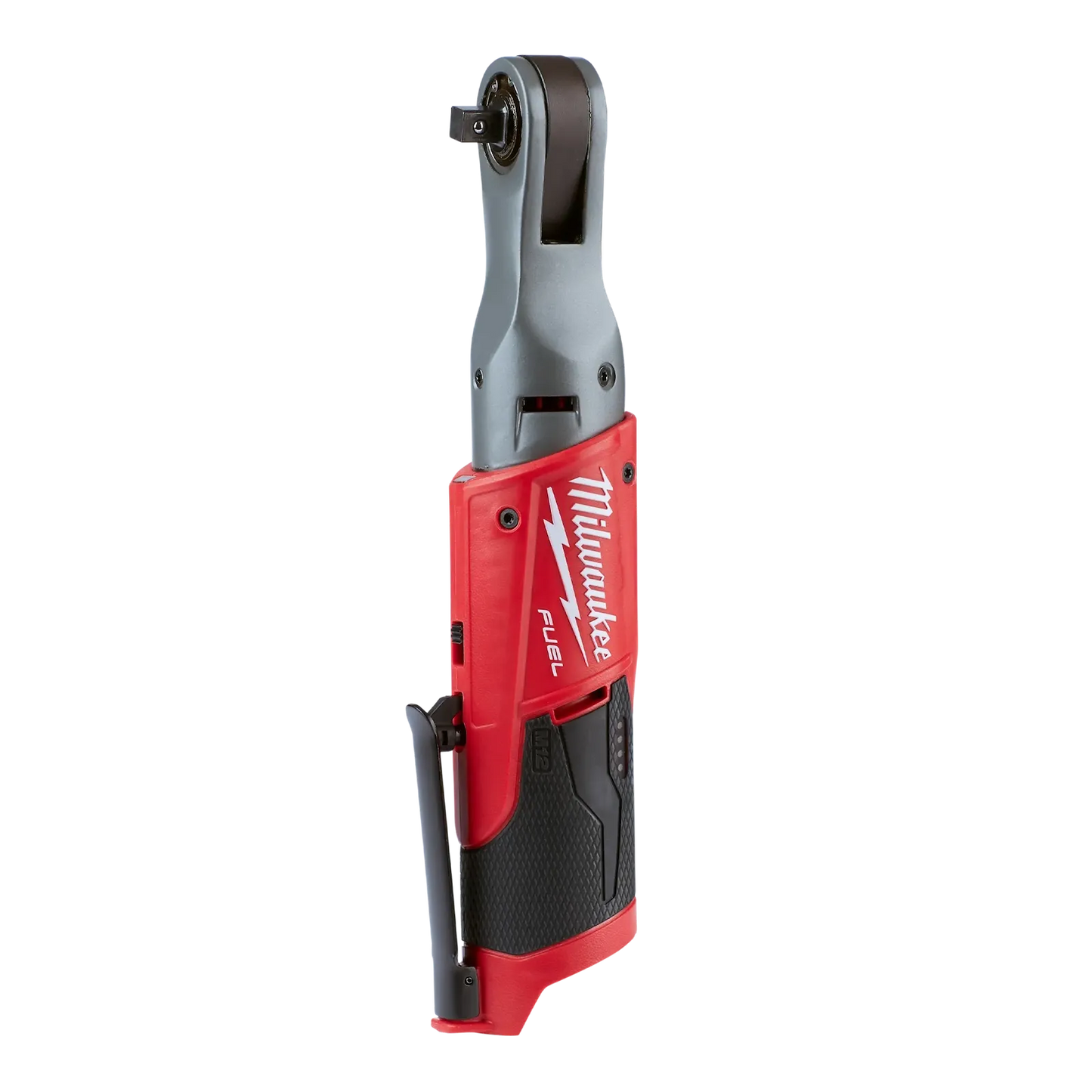 Kit de trinquete Milwaukee M12 FUEL de 3/8" con 2 baterías, cargador y estuche de transporte