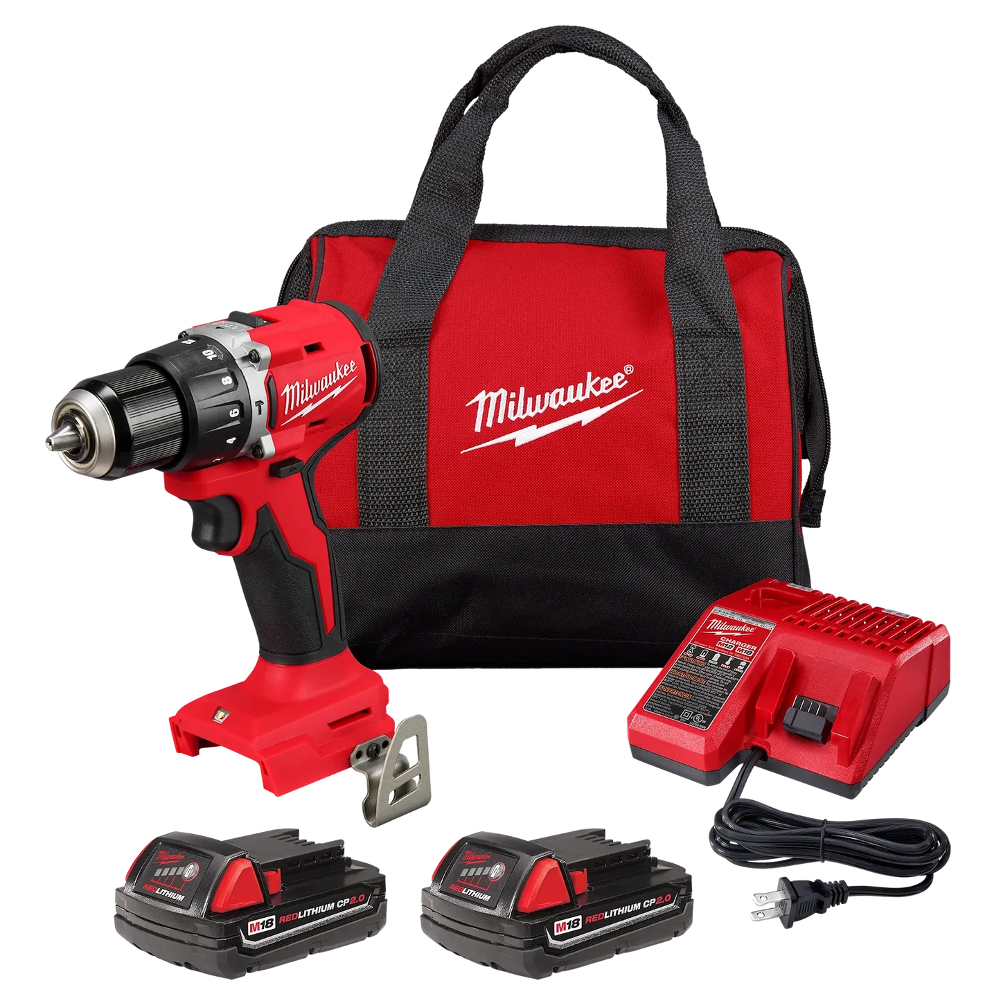 Kit de taladro percutor atornillador compacto Milwaukee M18