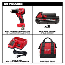 Kit de taladro percutor atornillador compacto Milwaukee M18