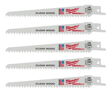 Paquete de 5 hojas Milwaukee Sawzall de 6" y 6TPI para madera