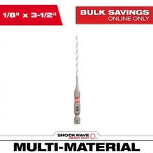 Broca de carburo multimateriales Milwaukee Shockwave de 1/8"