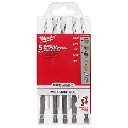 Juego de 5 brocas de carburo multimateriales Milwaukee Shockwave