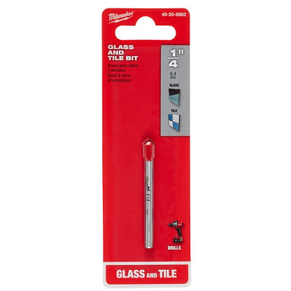 Broca para vidrio y azulejos Milwaukee de 1/4"