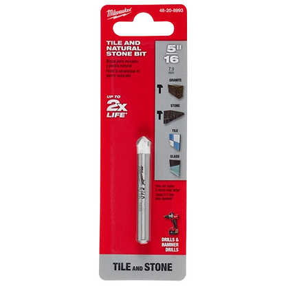 Broca para azulejos y piedra natural Milwaukee de 5/16"
