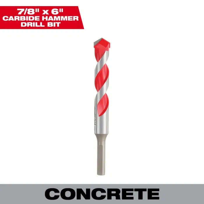 Broca de carburo para concreto Milwaukee Shockwave de 7/8" x 6"