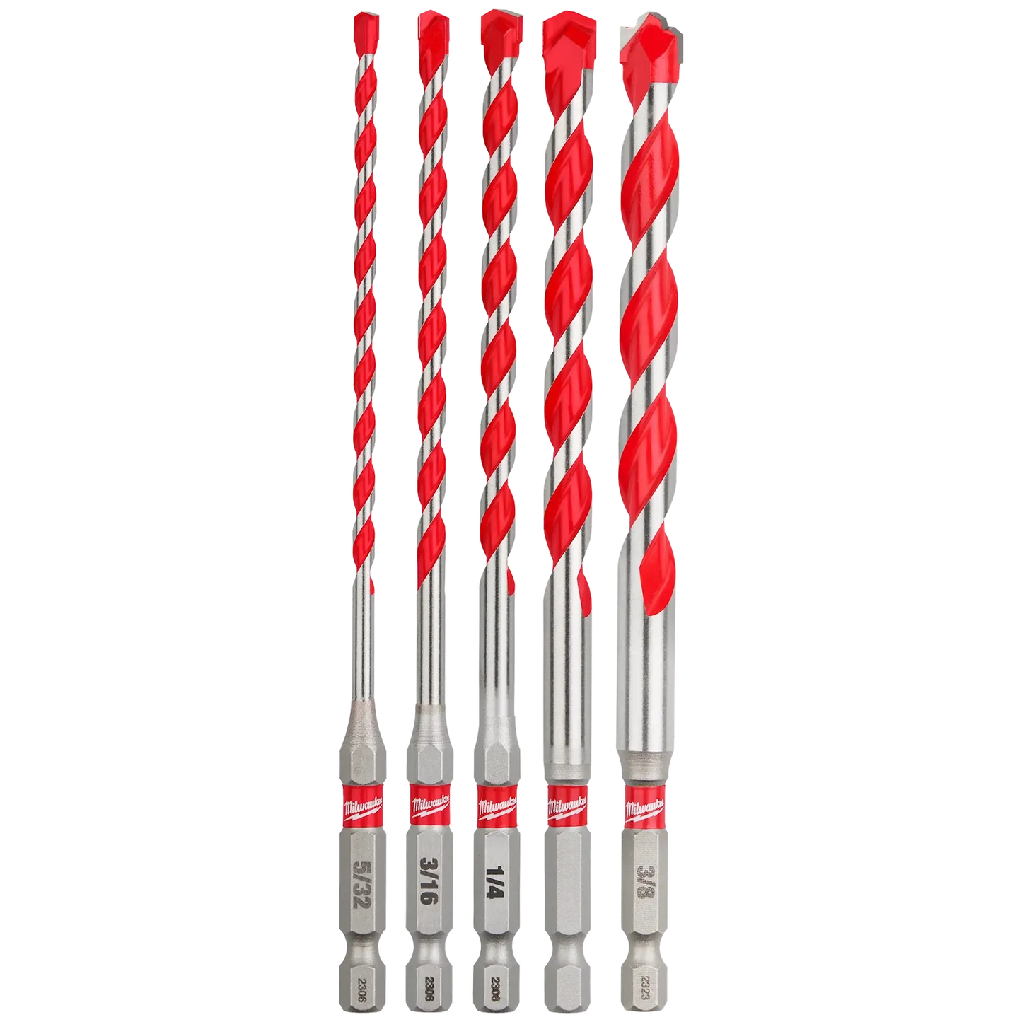 Juego de 5 brocas de carburo para mampostería Milwaukee Shockwave