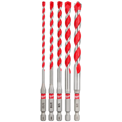 Juego de 5 brocas de carburo para mampostería Milwaukee Shockwave