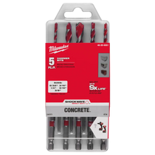 Juego de 5 brocas de carburo para mampostería Milwaukee Shockwave