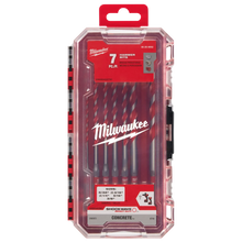 Kit de brocas de carburo para mampostería Milwaukee Shockwave con 7 brocas