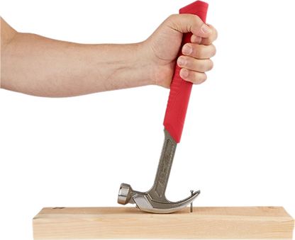 Martillo Milwaukee antivibración con imán para clavos y uña curva de 20 onzas
