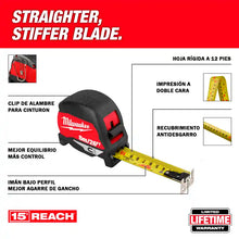 Flexómetro magnético Milwaukee de 8m con tope de dedo