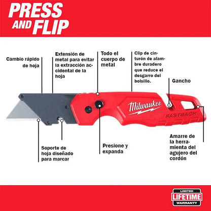Navaja plegable multiusos Milwaukee Fastback 48-22-1501