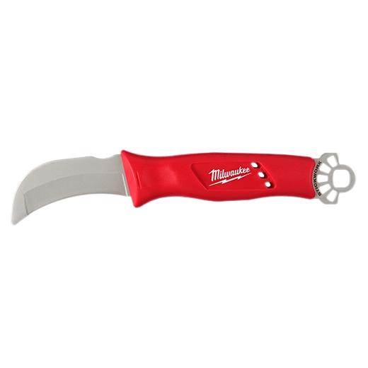 Cuchillo curvo Milwaukee con punta roma con anillo 3 en 1